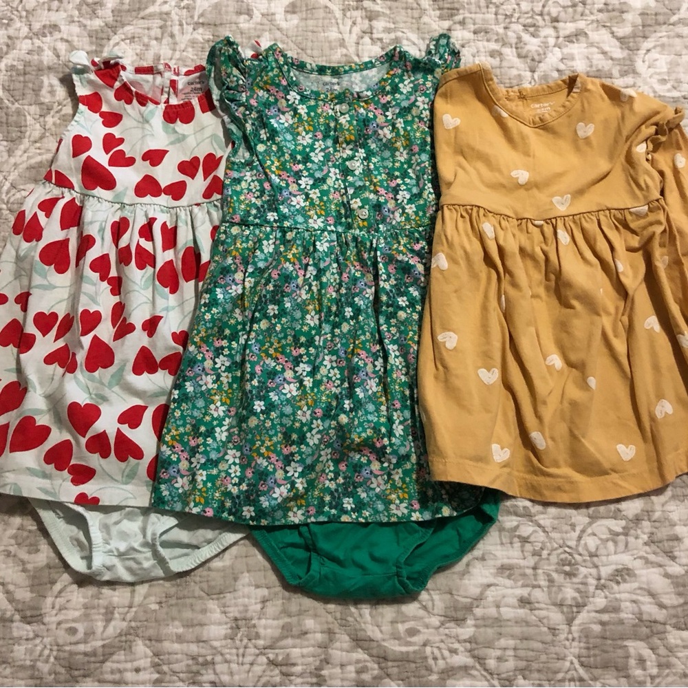 Carter's Yellow and Green Kids Dresses